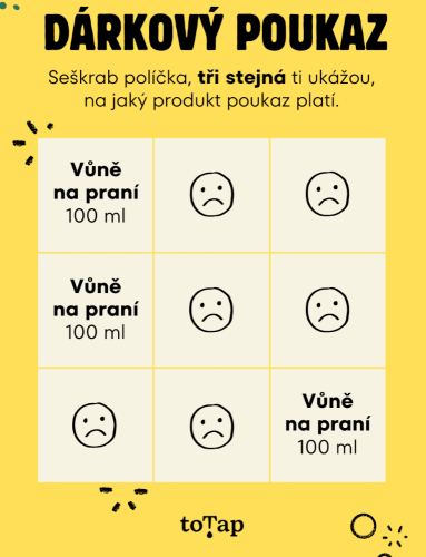 Stírací dárkový poukaz Vůně na praní 100 ml