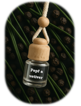 Pepř a vetiver do auta